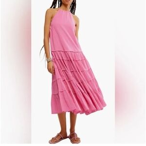 🛑 FREE PEOPLE Somewhere Sunny Halter Midi Dress